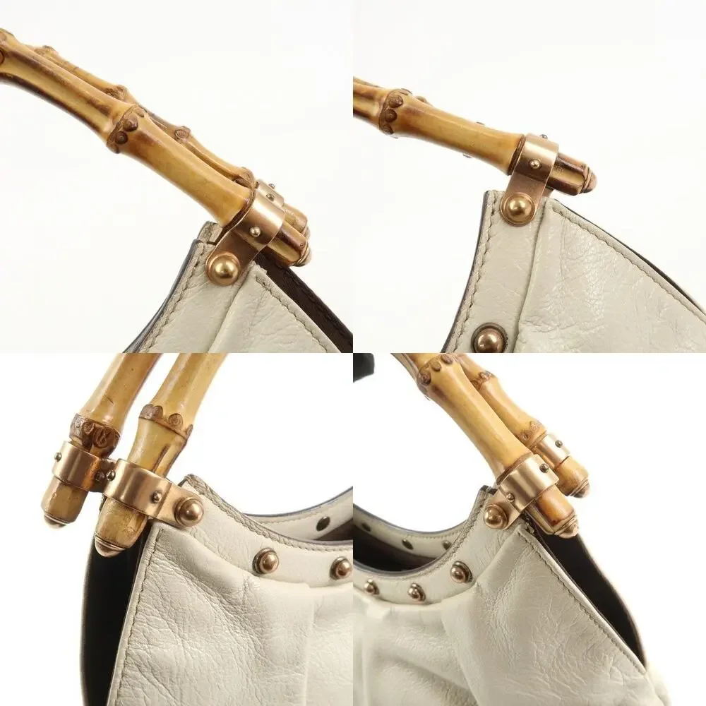 Gucci Bamboo Leather Handbag Beige